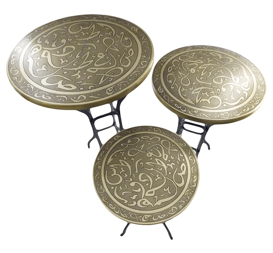 Three Moroccan Brass Tables